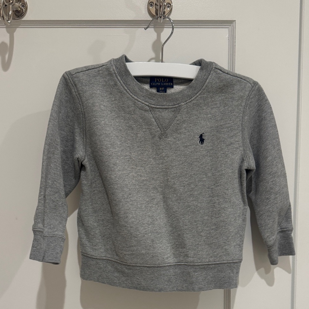 POLO RALPH LAUREN KIDS logo embroidered crew neck sweatshirt size 3T
